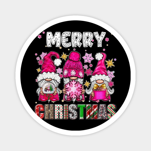 Merry Christmas Gnome Family Funny Xmas Tree Women Men Kids Magnet by JennyArtist